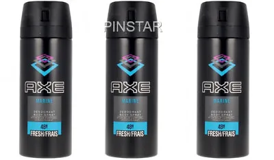 £12.95 • Buy Axe Marine Deodorant For Men Body Spray Lynx 150ml X 3