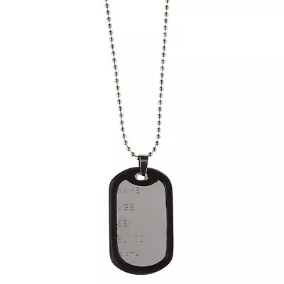 Dog Tags Necklace Military Army ID Name Tag Necklace Rubber Ball Chain 68cm • £2.99