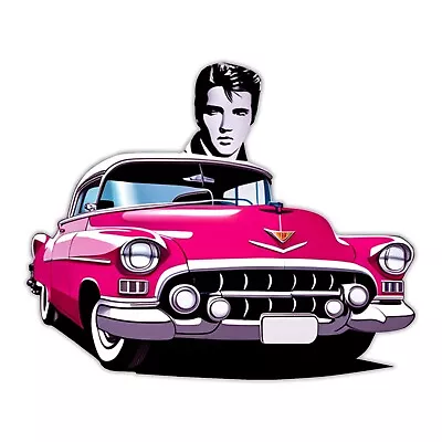 Elvis Presley Pink Cadillac Sticker King Of Rock Roll Dance Hips Music Decal • $24.99