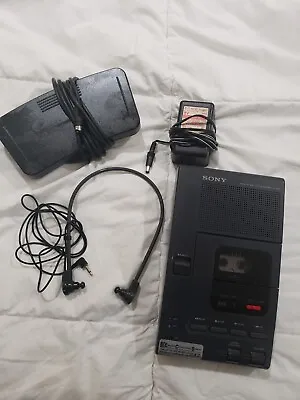 Sony MicroCassette-Transcriber M-2000 W/Sony FS-80 Foot Pedal/Power Adapter/Ear • $45