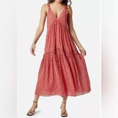 Joie Sleeveless Tiered Maxi Dress Size Large Tea Rose Lined Flowy Sundress • $19.95