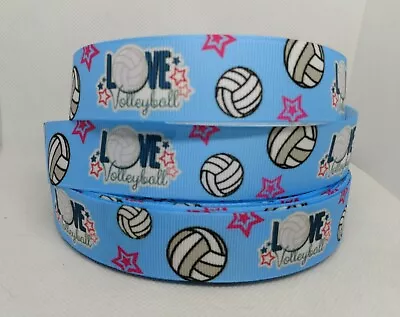 Love Volleyball 1  Grosgrain Ribbon~ YOUR CHOICE 5 Or 10 Yard (Sports)USA Seller • $5