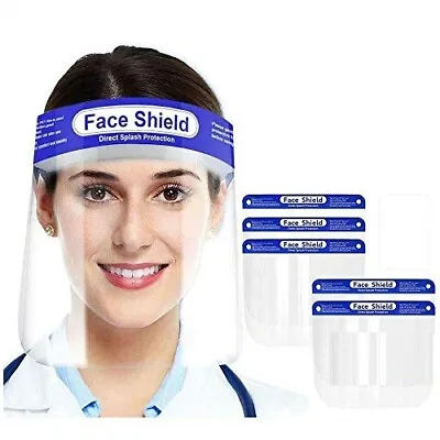 Full Face Visor Safety Mask PPE Shield Protection Cover Reusable Plastic Guard • £2.49