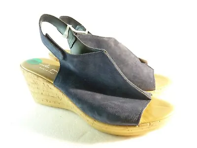 Mila Paoli Women Shoes Sandals Wedge Blue Size 8 SKU 10575 • $28.50