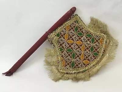 Vintage Hand Fan Rajasthani Art Work Colourful Decorative Wall Decor  • $66.94