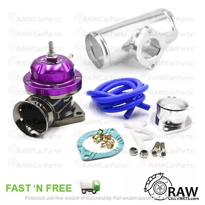 PURPLE Greddy Style Type RS BOV Blow Off Dump Valve &2.5  Boost Pipe Adapter JDM • $127.74