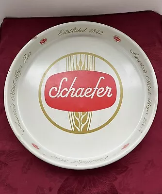 Vintage 13” Schaefer Brewing Company Americas Oldest Lager Round Metal Beer Tray • $14.99