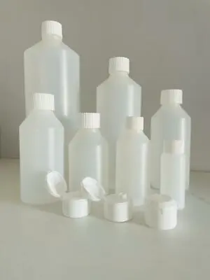 Natural HDPE Plastic Bottles & White SCREW Caps 30ml To 1Litre 24 HOUR DISPATCH • £399.95