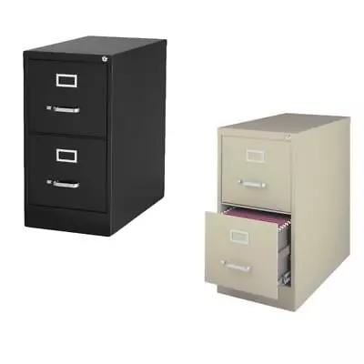 Value Pack (Set Of 2) 2 Drawer Letter File Cabinet In Putty And Black • $386.74