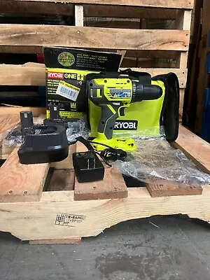 Ryobi ONE+ 18V 1/2 In Drill Driver 2 Speed Two 1.5 Ah Batteries Charger P215K1 • $64.50