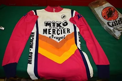 MERCIER Vintage Cycling Jersey MEDIUM Size M Long Sleeve Vintage 1980s NOS • $96.90