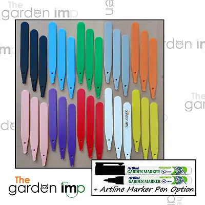 Plant Labels Pk50 4  Inch Plastic Stick In ID Tag &/or Artline Marker Pen Garden • £3.49