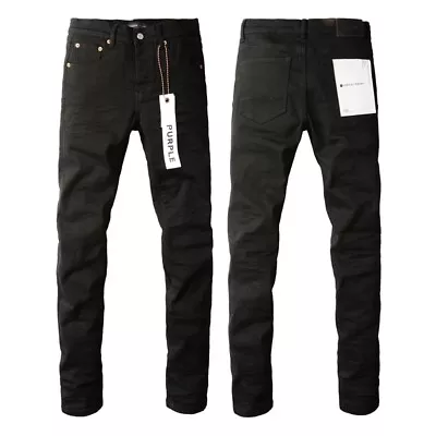 Black New Purple Brand Men Personality Fashion Splash-Ink Jeans • $66.49