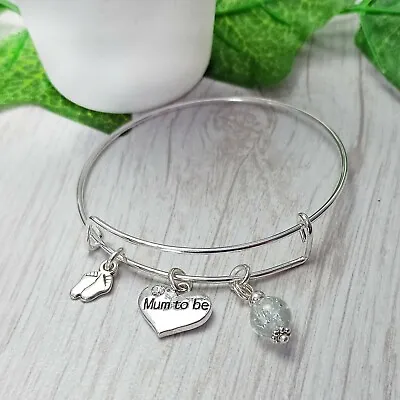 Mum To Be Bangle Bracelet New Mummy Gift Other Charms Baby Girl Baby Boy Mummy • £7.99