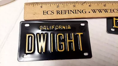 Vintage Black California Metal Bike Radio Flyer License Plate  “DWIGHT” 1960's • $19.67