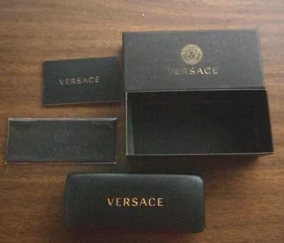 Versace Sunglasses Eyeglasses Glasses Hard Case Designer Black Clamshell • $14.96