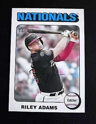 2024 Topps HERITAGE WHITE BORDER PARALLEL SP Riley Adams Nationals • $2.99