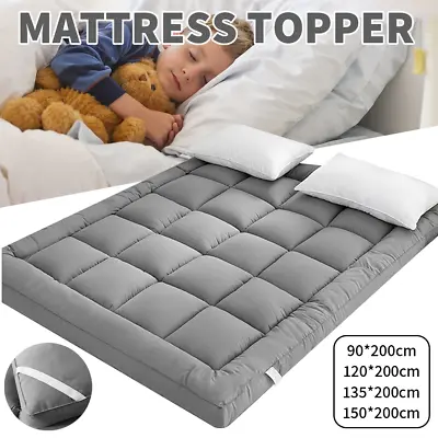 Hotel Quality Mattress Topper 10cm Deep Thick Single Double King Super All Sizes • £22.99