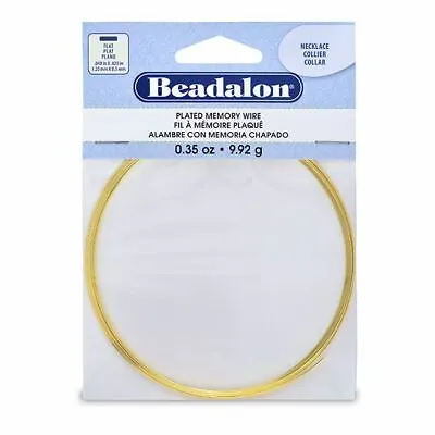 Beadalon Memory Wire Flat Necklace Gold Color 0.35 Oz / Appx. 7 Coils • £6.99