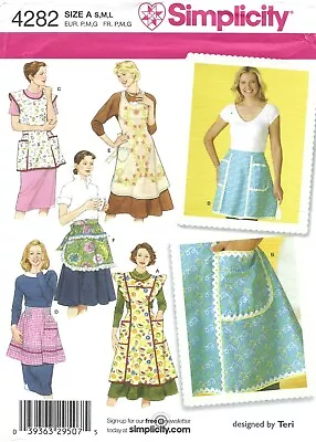 Simplicity 4282 Vintage Style Full & Half Aprons Sz 10-20 UNCUT Sewing Pattern • $10.95