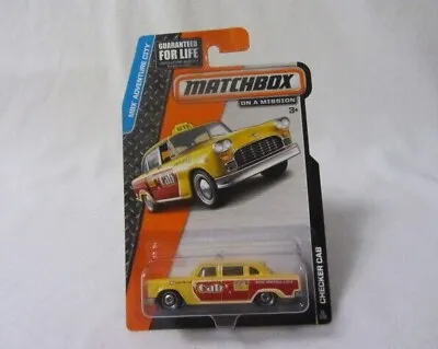  Matchbox 1:64 Mbx Adventure City Yellow Checker Cab  New In Package 11/120 • $4.99