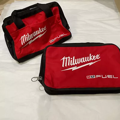 Qty 2 Milwaukee FUEL Logo M12 Zipper Contractor Soft Case Tote Tool Bag NEW • $27.99