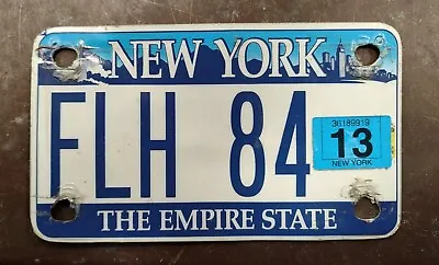 New York Blue Skyline Vanity Motorcycle License Plate Harley-Davidson FLH • $39.95