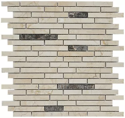 Simple Tile - Marble Mosaic Tile For Kitchen Backsplash MM 5103 - Crema Marfil • £6.75