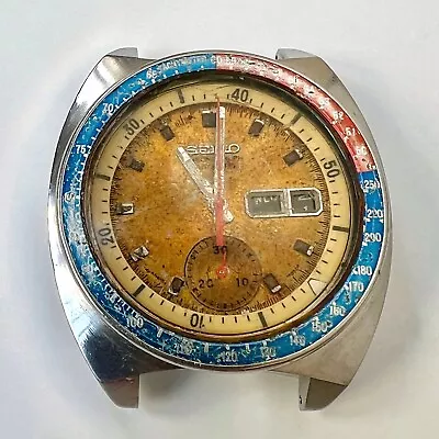 Seiko 6139-6002 Chronograph Automatic Watch POGUE PEPSI Vintage Men Yellow Dial • $150