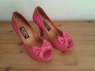  Size 3.5 Pink  Marta Jonson Leather Court Ladies Stiletto Heels Club Party • £30