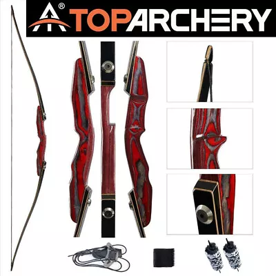 25-50lbs 64  Wooden Traditional Amercian Hunting Longbow Takedown Recurve Bow • $103.39