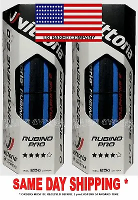 Vittoria Rubino Pro G 2.0 Graphene Clincher 700 X 25 Blue / Black   USA BASED • $44.90