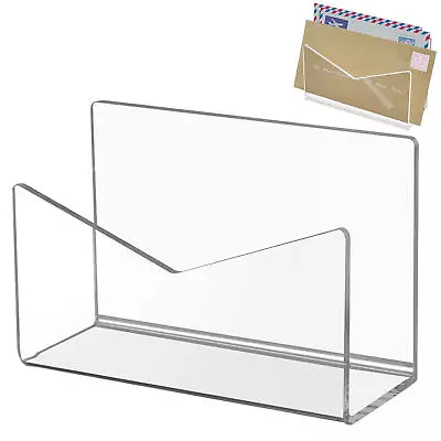 Acrylic Mail Holder | Envelope Organizer Acrylic Letter Rack Mail Sorter Office • $15.01