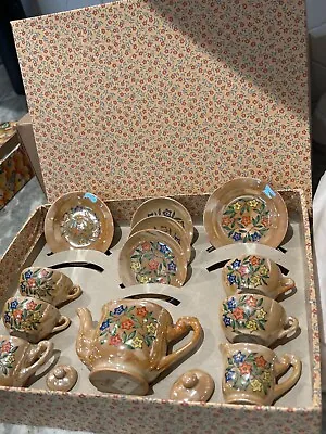 Vintage CHILDS TEA SET HandPainted  Lusterware From JAPAN • $26.99