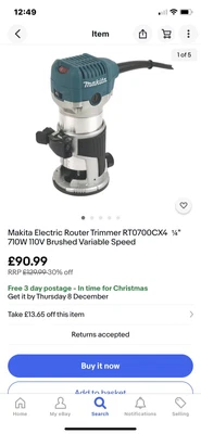 £50 • Buy Makita RT0700CX2 Router Trimmer Kit 110v