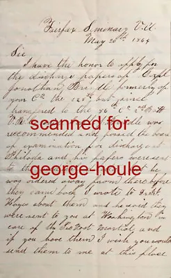 $120 • Buy Jonathan Brindle - Letter - Signed - 1864 - Civil War - Discharge - Virginia