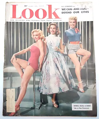 LOOK MAGAZINE | June 30 1953 | Marilyn Monroe Bacall Grable | 3D Movies • $54