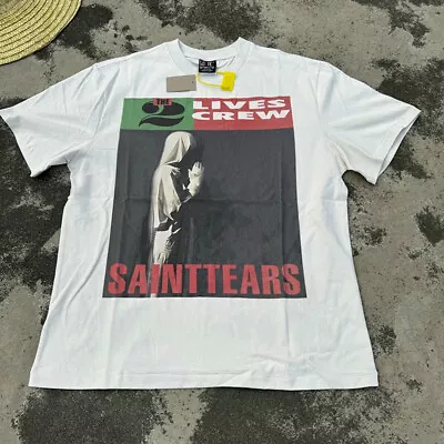 Saint Michael Saint Tears The 2 Lives Crew Mens Oversized White Cotton T Shirt • $89.36