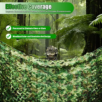 Camo Net Woodland Net For Military Camping Hunting 26 X 26 Camouflage Netting • $83