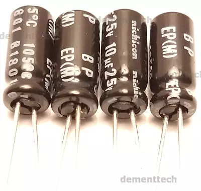 4x Nichicon EP 10uF 25V Bipolar Nonpolar Radial Capacitors Caps 105C 5mm Bp Np • $1.99