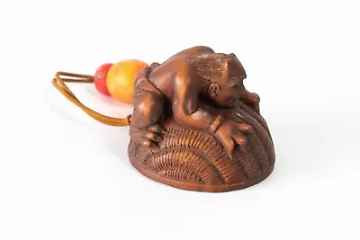 Netsuke Japanese Antique Wood Carved Figure Ogre Samurai (A49) • £101.24