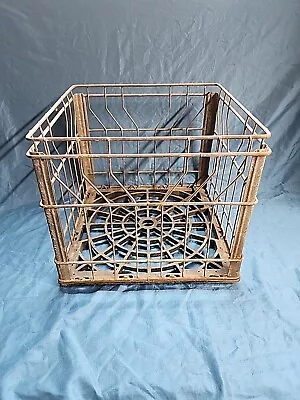 VINTAGE Farm Maid Milk Crate Metal Wire  Detroit MI Heavy Duty Rustic Industrial • $44.88