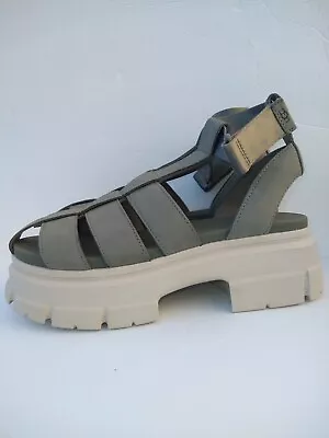 Ugg Ashton Strappy Moss Green Chunky Slide Sandals Shoes Gladiator Size 9.5 • $85