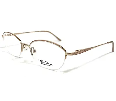 Marchon Eyeglasses Frames Tres Jolie TJ118 261 Gold Half Rim 49-17-130 • $49.99