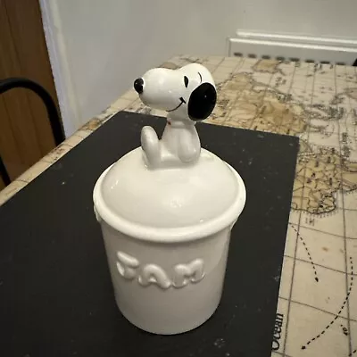 Snoopy Peanuts Jam Jar / Pot With Lid Vintage (No Spoon) • £12.99