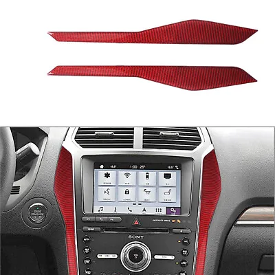 $16.85 • Buy For Ford Explorer 2013-19 Red Carbon Fiber Central Console Decoration Trim Cover