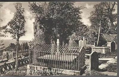 Scarce Old Postcard - Byron's Tomb & Elm - Harrow On The Hill - Middlesex 1923 • £1.99