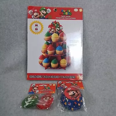 New Sealed Super Mario & Luigi Cupcake Stand Wilton Nintendo With Baking Cups + • $16