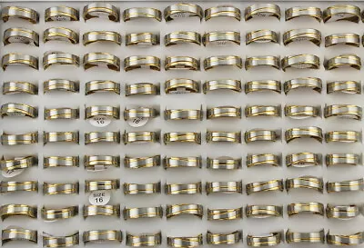 Gold P Rings For Women Men Wholesale Lots 32pcs Stainless Steel Jewelry Ring • $16.78