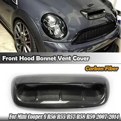 Carbon Fiber Hood Bonnet Scoop Vent Cover Body Kit For Mini Cooper S R56 2007-14 • $100.47